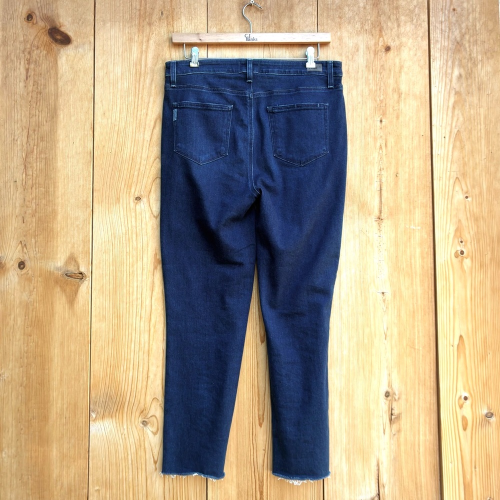 Paige Cindy Straight Jeans Raw Hem Sz 33 - Picture 6 of 6